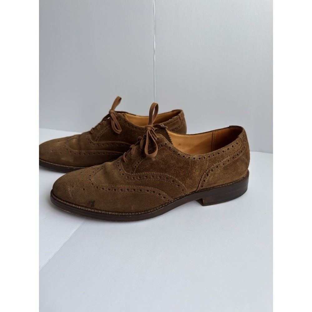 Polo Ralph Lauren Men's Brenton Suede Wingtip Tobacco Brown Dress Casual Shoe 9D - Picture 5 of 13